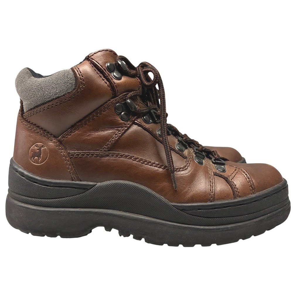 Elk Woods Sport Hiking Boots Mens 9 Brown Leather Lace Up Trail Outdoor Work